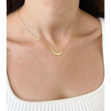 Nida Jewelry 925 Ayar Gümüş Hilal Harf Kolye