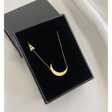 Nida Jewelry 925 Ayar Gümüş Hilal Harf Kolye