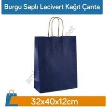 Gizpak Burgu Saplı Lacivert Kağıt Çanta 32X40X12CM 250 Adet
