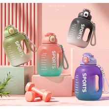 Sweet Rui Renkli Büyük Kapasiteli Spor Fitness Su Şişesi 1700ML (Yurt Dışından)