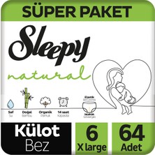 Sleepy Natural Süper Paket Külot Bez 6 Numara Xlarge 64 Adet