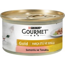 Gourmet Gold Somon Tavuk Parça Etli Kedi Konservesi 85 gr