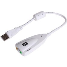 USB harici ses kartı Usb 7.1   5HV2 usb 2.0 ses kartı beyaz