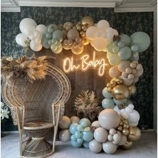 Best Parti Krom Gold Kış Yeşili Beyaz Deniz Kumu Sütlü Kahve Balon Seti 50 Adet