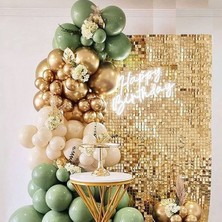 Best Parti Deniz Kumu Okaliptus Krom Gold Balon Seti 50 Adet