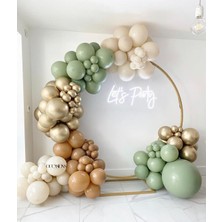 Rönesans Parti Sütlü Kahve Krom Gold Küf Yeşili Karamel Balon Seti 50 Adet