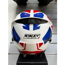 Sway Kask 820 Dakar 2 Beyaz/kırmızı/blue Full Face