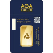 AgaKulche 20 Gram 24 Ayar Külçe Altın