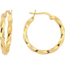 Altın Sepeti Gümüş Altın Kaplamalı Halka Küpe