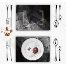 Glassium Home Decoration Mermer Desen Supla Takımı