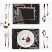 Glassium Home Decoration Gold Desen Supla Takımı