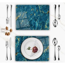 Glassium Home Decoration Mermer Desen Supla Takımı