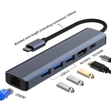 Tianyuheo USB C Bağlantı Istasyonu 6'sı 1 Arada 5 Gb/sn Veri Aktarımı Geniş Uyumluluk Tip-C (Yurt Dışından)
