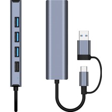 Tianyuheo USB Bağlantı Istasyonu Çok Bağlantı Noktalı Veri Aktarımı Geniş Uyumluluk USB Type-C Hub (Yurt Dışından)