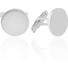 Stil Love Gümüş Yuvarlak Kol Düğmesi