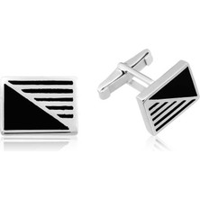 Stil Love ​gümüş Dikdörtgen Klasik Kol Düğmesi