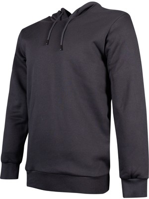 Huğlu Outdoor Kapüşonlu Siyah Üç Ip Sweatshirt