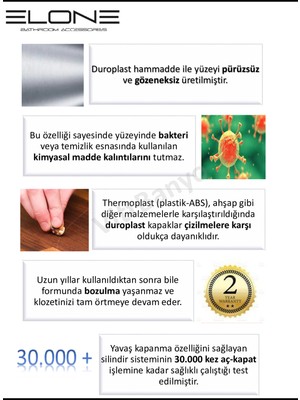 ELONE BANYO Qube Duroplast Yavaş Kapanan Slim Tak-Çıkar Klozet Kapağı