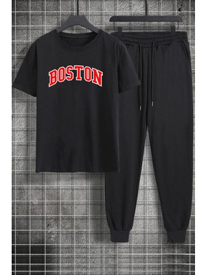 Trendypassion Unisex Boston Baskılı 2'li Eşofman Takımı