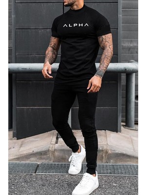 Trendypassion Unisex Alpha  Baskılı 2'li Eşofman Takımı