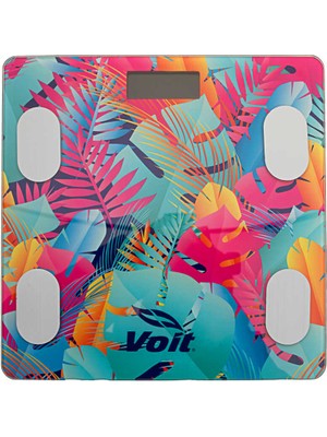 Voit Colorful Bluetooth Baskül Dijital Akıllı Tartı Yağ Ölçer Tartı - Pil ve Mezura Hediyeli Tartı