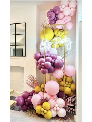 Bal10 Dünyası Makaron Pembe-Yaban Çileği-Zerdeçal Balon Seti 100 Adet