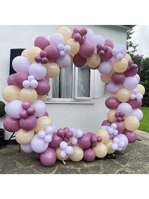 Bal10 Dünyası Pastel Yaban Çileği Sütlü Kahve Lila Balon Seti 100 Adet