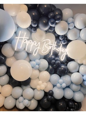 Bal10 Dünyası Gece Mavisi Fırtına Mavisi ve Deniz Kumu Balon Seti 100 Adet