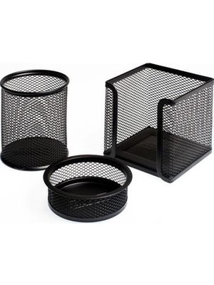 Bion Masaüstü Kalemlik Seti 3'lü File 9305 Siyah