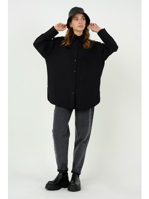 HE-QA Poplin Gömlek Kısa Siyah
