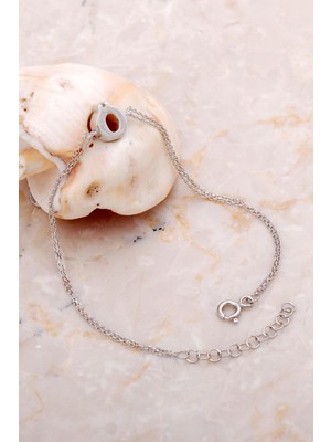 Sümer Telkari Ö Harfi Rodyumlu Gümüş Bileklik 4236