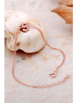 Sümer Telkari Ş Harfi Rose Gümüş Bileklik 4243