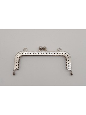 Angel Çanta Aksesuar 10.5 cm Dikdörtgen Çanta Klipsi Çanta Bursu Gümüş Metal