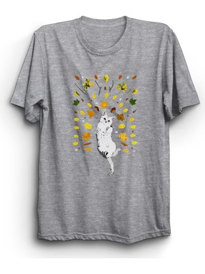 The Fame Yapraklar ve Kedi, Leaves And Cat Tişört