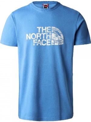 The North Face M SS Woodcut Dome Tee-Eu Mavi Erkek T-Shirt NF0A827HLV61