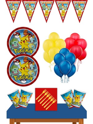 Parti Furyası Pokemon Doğum Günü Konsepti 16 Kişilik Pokemon Doğum Günü Seti Ekonomik