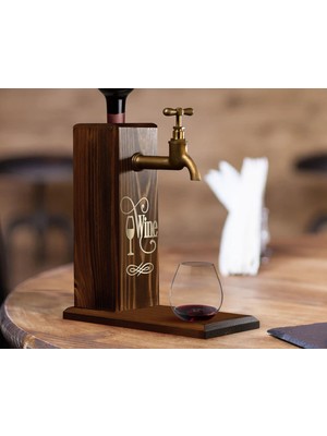 Bk Gift Aynalı Altın Kabartma Musluklu Doğal Ceviz Ahşap Şarap Standı, Home Bar, Içecek Dispenseri, Ahşap Içecek Çeşmesi-1