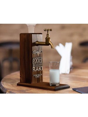 Bk Gift Kişiye Özel Kabartma Isimli Musluklu Ceviz Ahşap Rakı Standı, Rakı Çeşmesi, Doğum Günü Hediyesi, Ev Hediyesi, Içecek Dispenseri-1