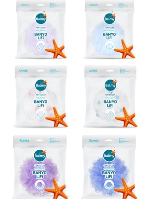 Balmy Banyo Lifi Seti 6 Adet BPA ve Ftalat İçermeyen Çevre Dostu Tüm Cilt Tipleriyle Uyumlu