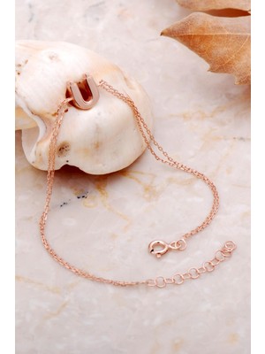 Sümer Telkari Ü Harfi Rose Gümüş Bileklik 4252