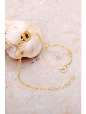 Sümer Telkari Ü Harfi Altın Kaplama Gümüş Bileklik 4253