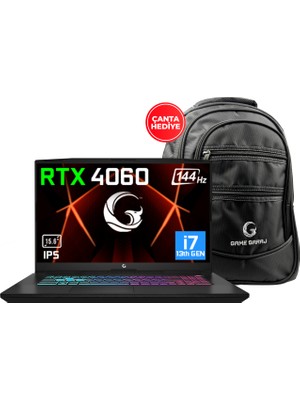 Game Garaj Slayer3 7-4060 C1 I7-13700H 16GB 1tb SSD RTX4060 15.6" Fhd IPS 144Hz Free Dos Dizüstü Bilgisayar, Çanta Hediyeli