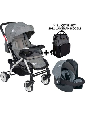 4 Baby Active Travel Sistem Bebek Arabası - Gri