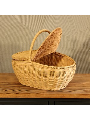 Renesse Home Derne El Yapımı Rattan Piknik Sepeti