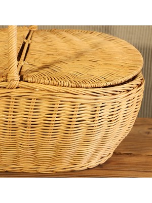 Renesse Home Derne El Yapımı Rattan Piknik Sepeti