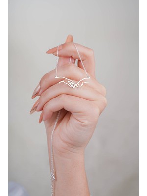 Nida Jewelry 925 Ayar Gümüş Pati ve El Kolye