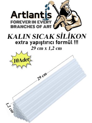 Artlantis Kalın Sıcak Silikon Mum 10 Adet 1 Paket Mum Çubuk Silikon Kalın Silikon Tabanca Yedeği Kalın 1 Paket