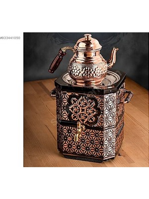 Elektrikli Nostaljik Çay Semaveri-Bakır Çay Semaveri Demlik Hediye