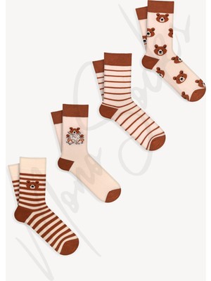 Mono Socks 4'lü Teddy Bear Koca Ayıcıklı Çorap