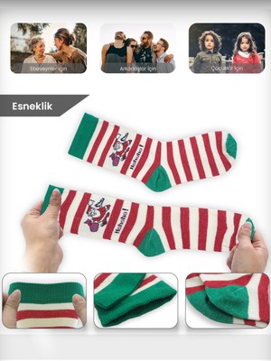 Black Arden Socks 3 Çift Noel Baba Desenli Bayan Çorap